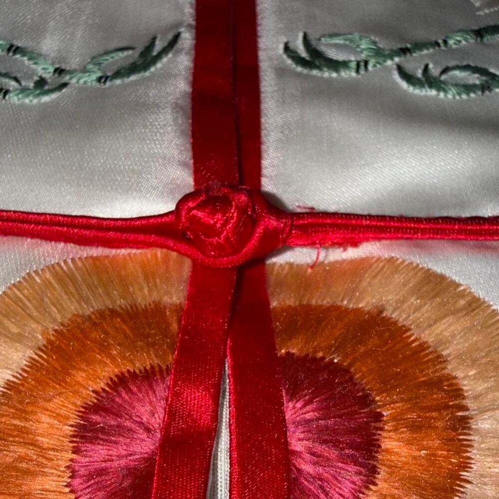 Stunning Vintage Chinese lucky crane hand embroidered silk satin vest - Picture 6 of 8